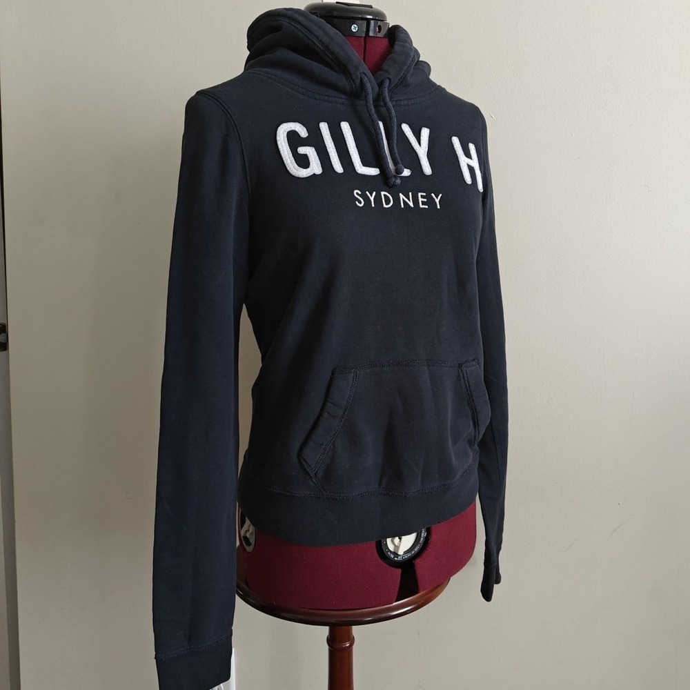 Gilly‎ Hicks Sydney Women's Hoodie Black Sweatshirt Hooded Sweater Small Logo
